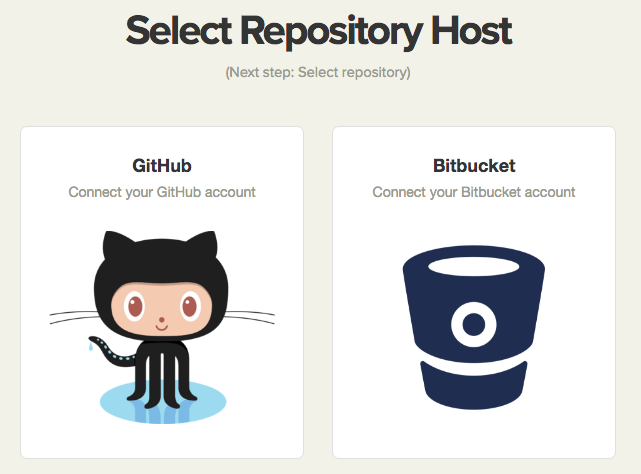 Choose Github or Bitbucket
