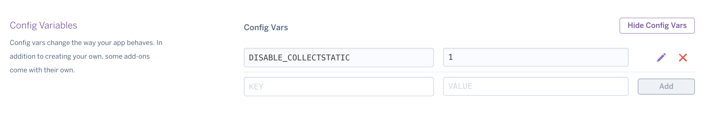 Disable Collectstatic